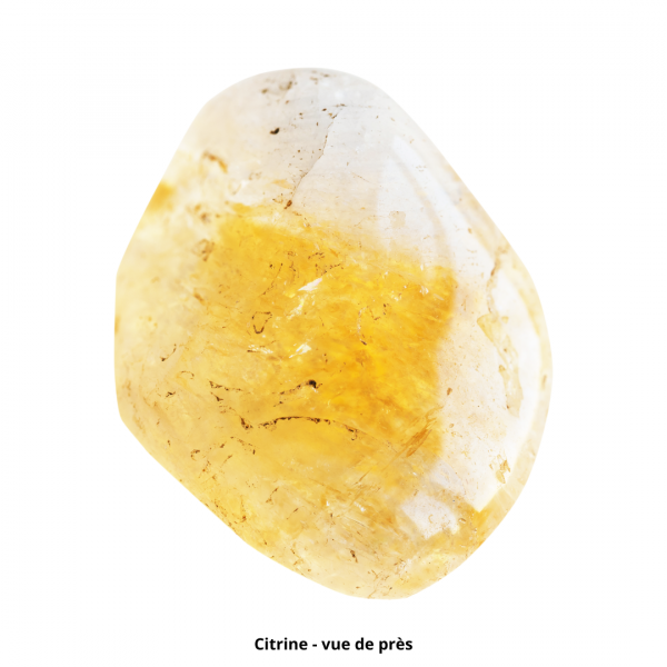 citrine pierre roulée vue proche