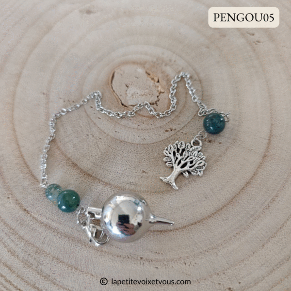 Pendules Goutte artisanaux en métal argenté avec breloques inoxydables et pierres AAA – Image 7